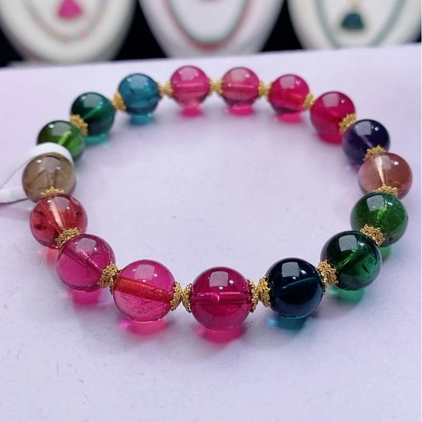 【闪购商品】碧玺手链18K金镶嵌碧玺手链