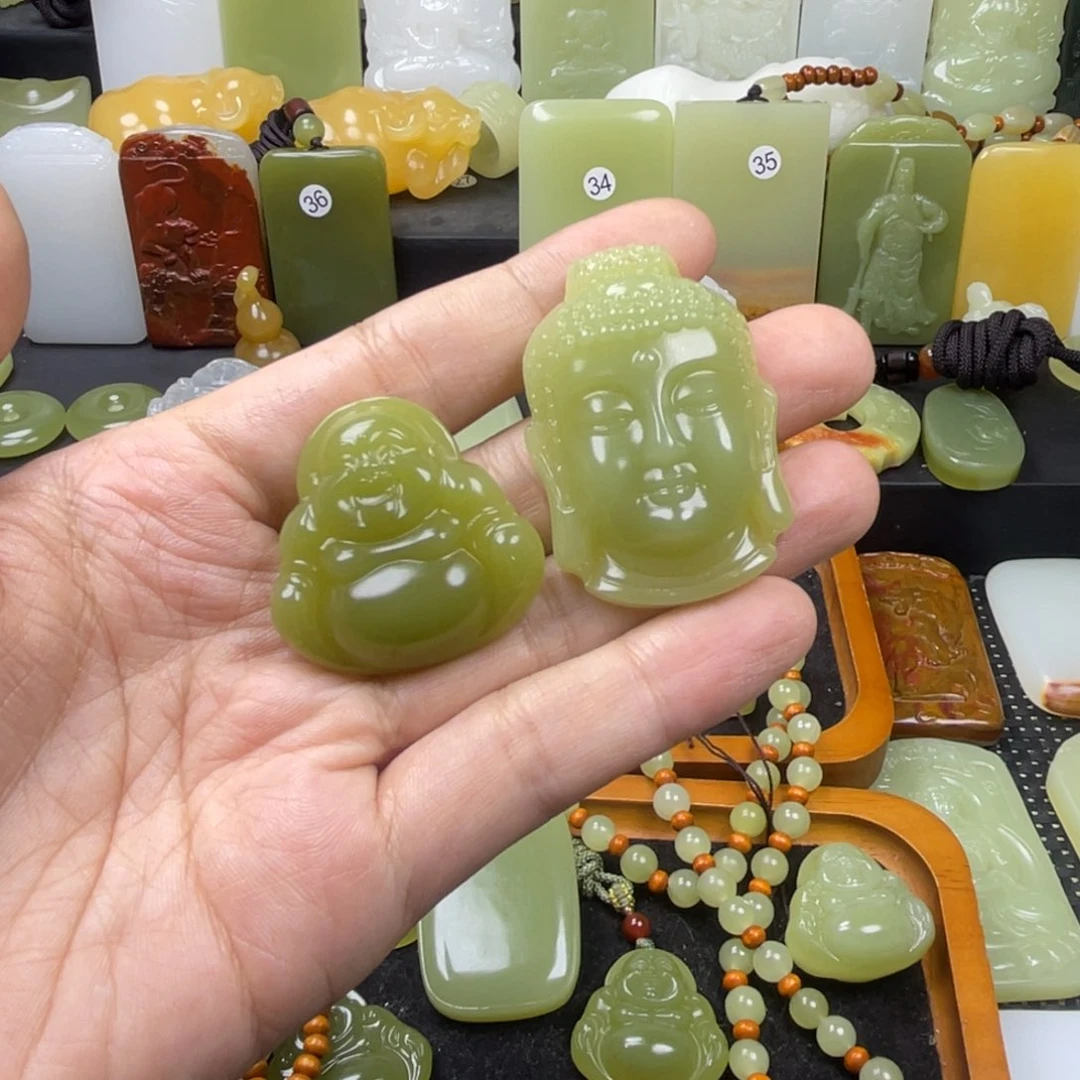 老****车昆仑山料吊坠弥勒