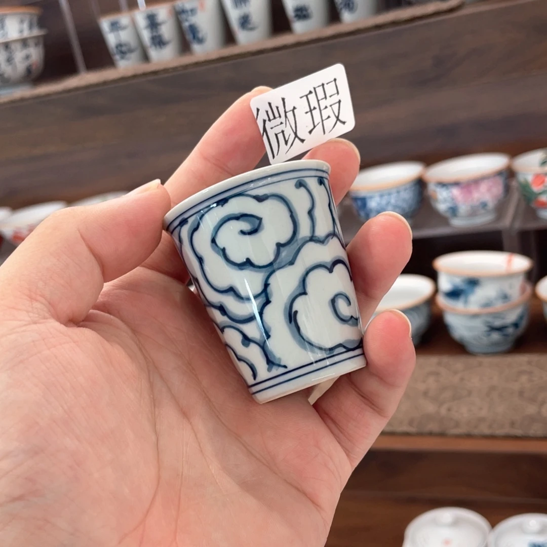 釉下手绘茶具微瑕