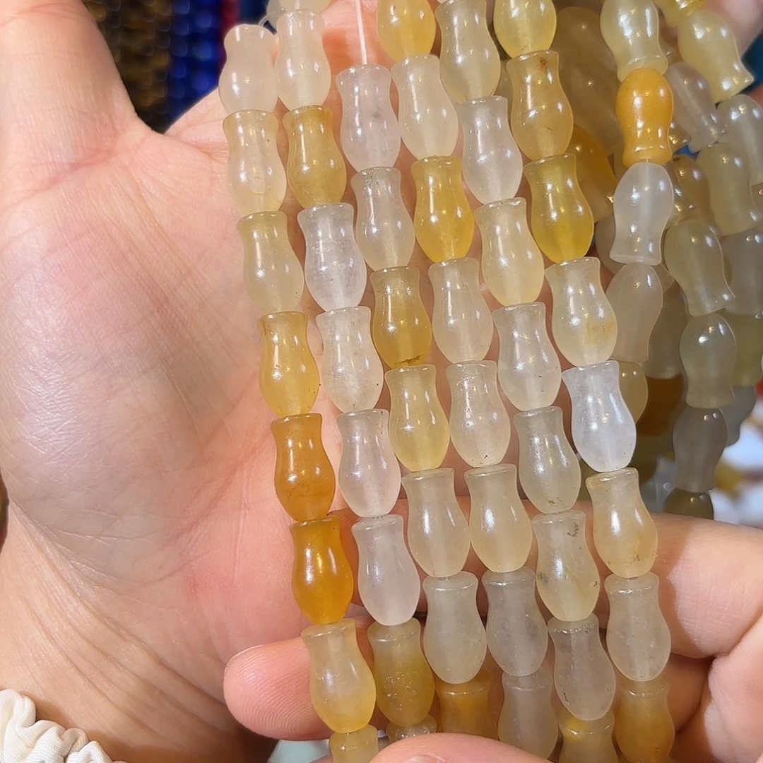 玛瑙/玉髓银S925镀金镶嵌珠宝半成品金丝玉钱袋一条8-14