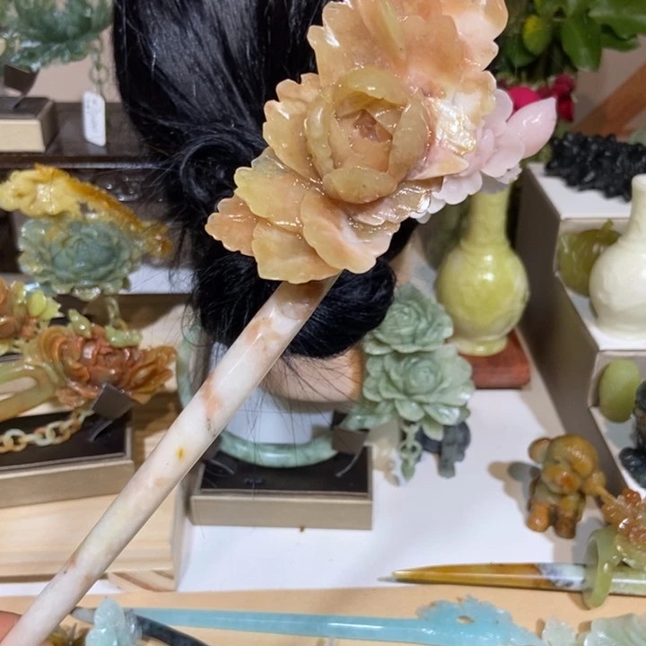 蛇纹石玉未镶嵌发饰