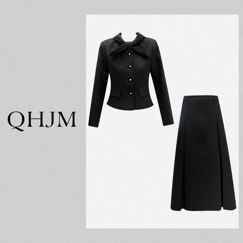 新式收腰外套A字半裙套装2025春季新款女高级气质显瘦两件套