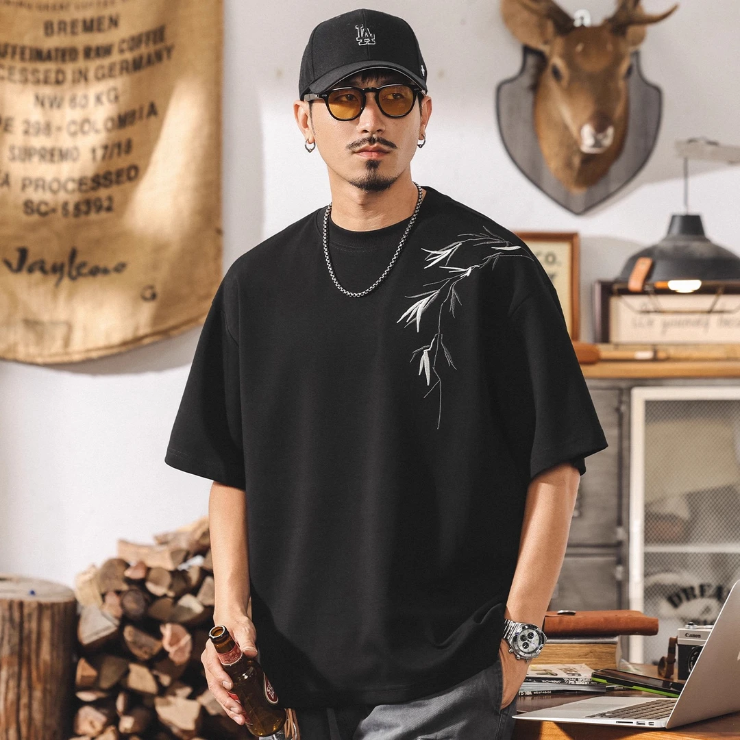 新中式国风男t恤短袖2025新款高级感潮牌复古宽松休闲上衣男体恤