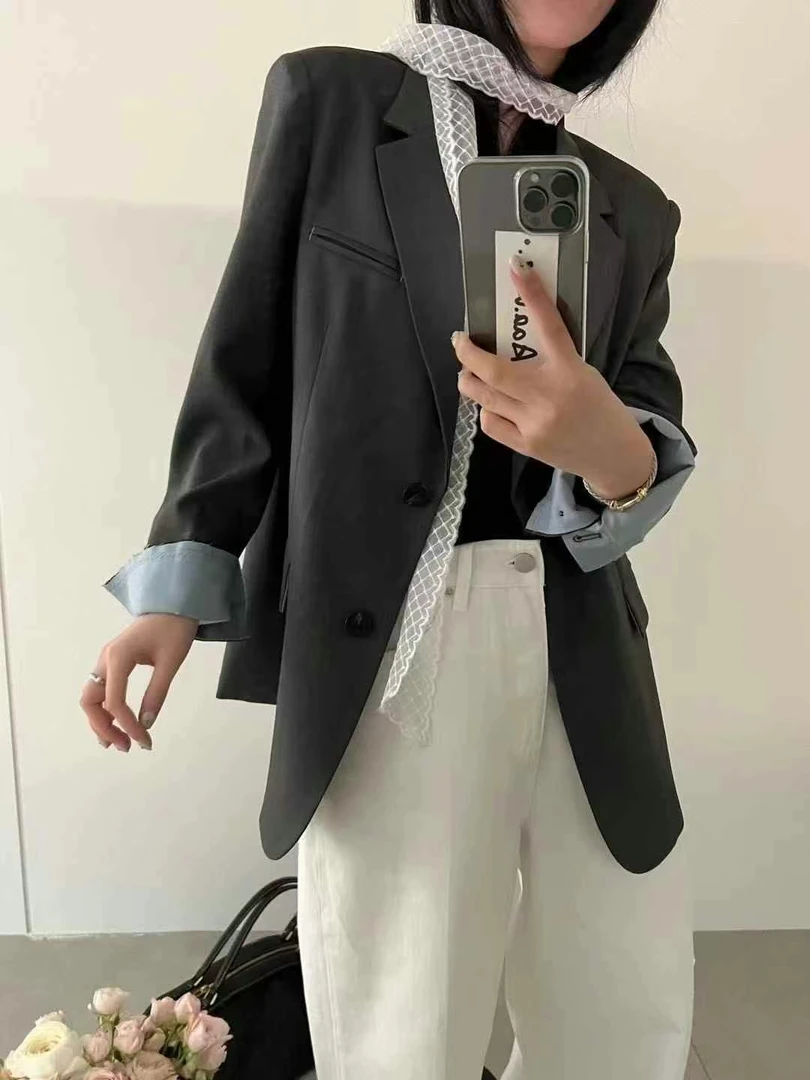 【丽鑫】9620高级感撞色西装外套