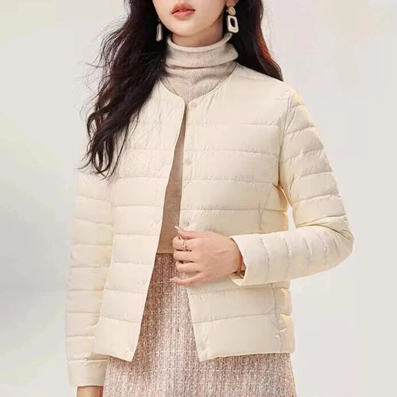 JJ01卡码拍大外套女24年轻便新款秋冬圆领变V领保暖外套