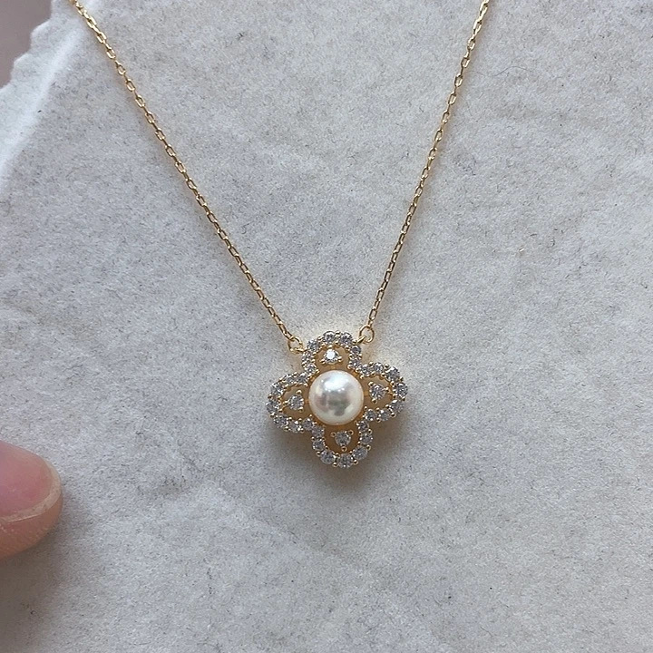 项链海水珍珠银S925镶嵌