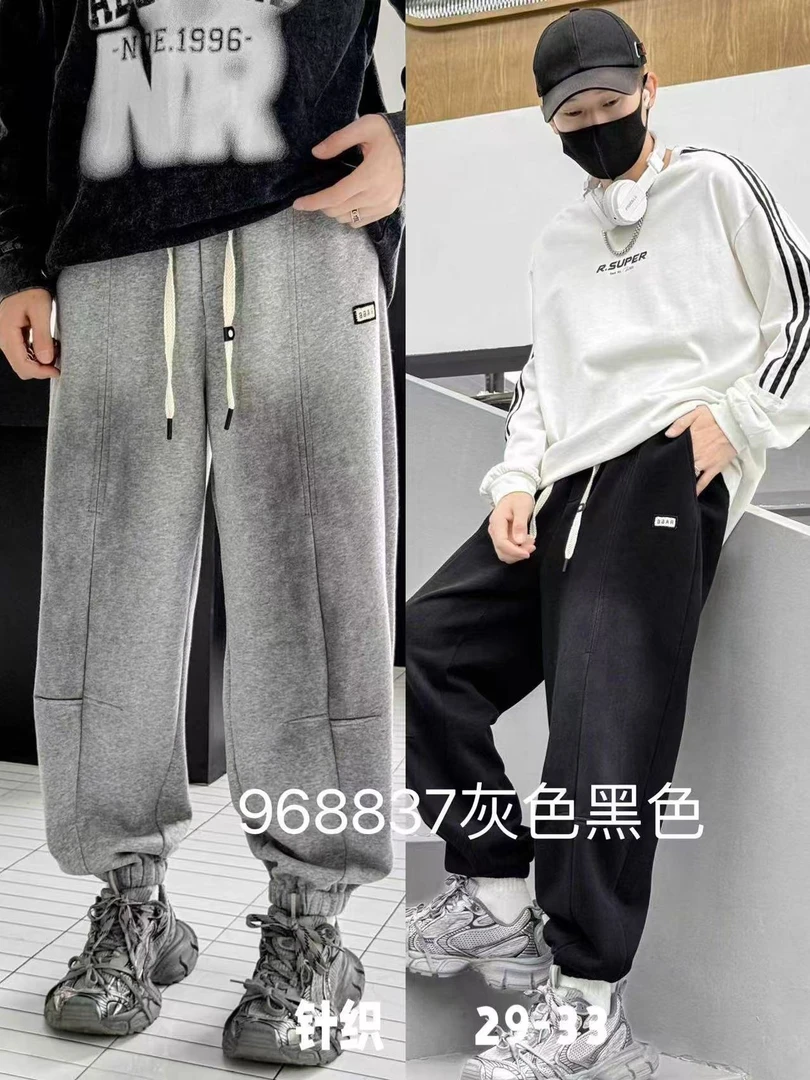 【968837-黑色】青少年春款休闲运动裤