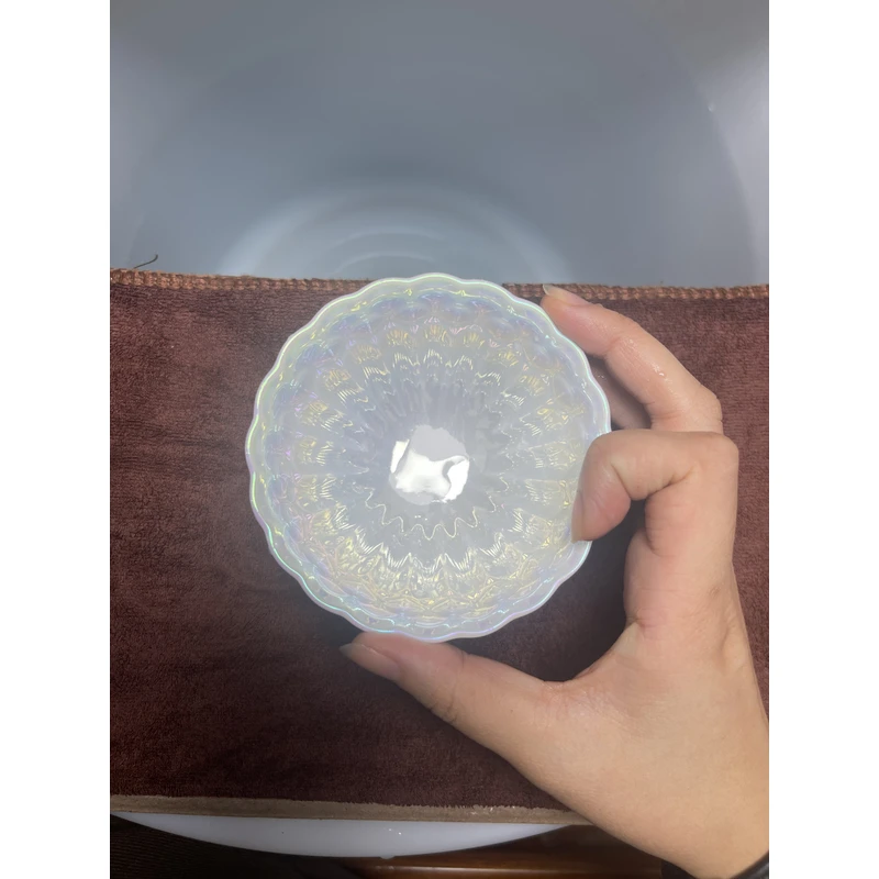 彩贝白贝葵口创意茶具主人杯