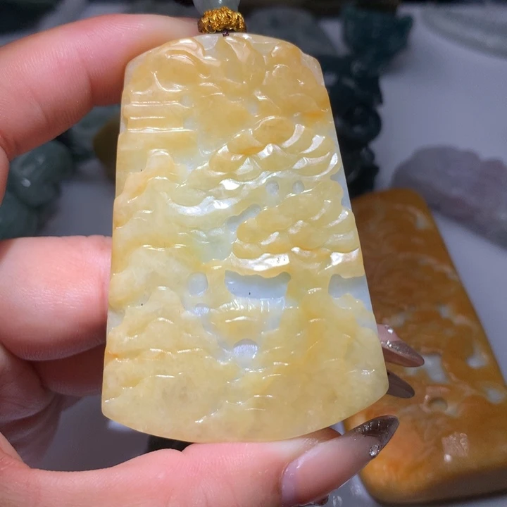 翡翠未镶嵌颈饰保真天然A货翡翠