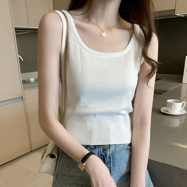 法式小吊带背心女外穿设计感小众美背西装内搭打底性感针织上衣夏