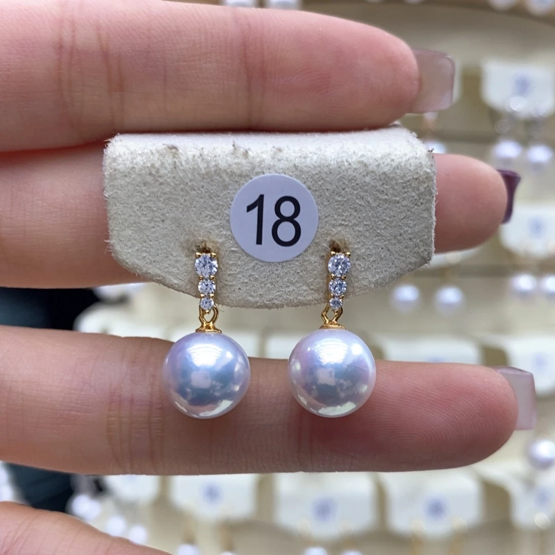 淡水珍珠耳饰银S925镶嵌
