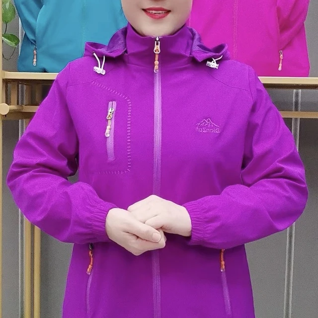 户外登山服连帽拉链中年妈妈女装长袖年春季新款宽松减龄
