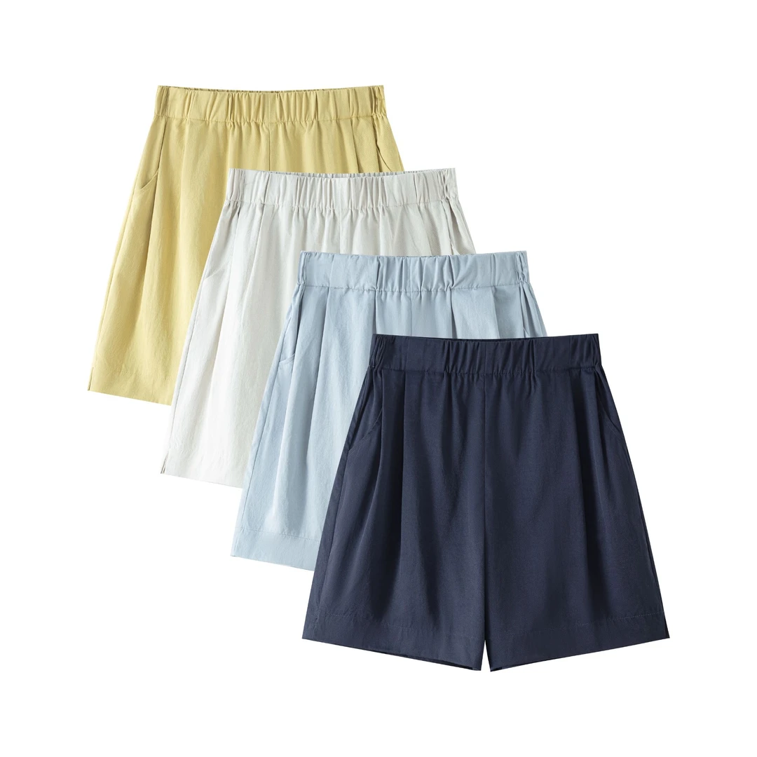 25年夏季冰感透气亲肤钛金棉宽松舒适休闲短裤女裤空调裤纯色薄款