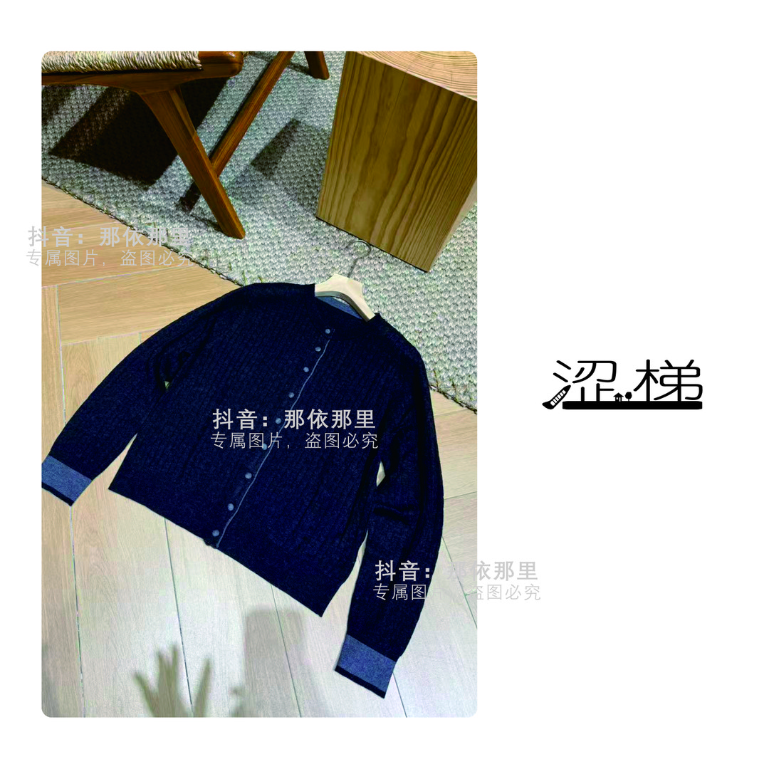 涩梯50597【女装-圆领开衫】 秋季针织长袖圆领羊毛针织开衫女上衣