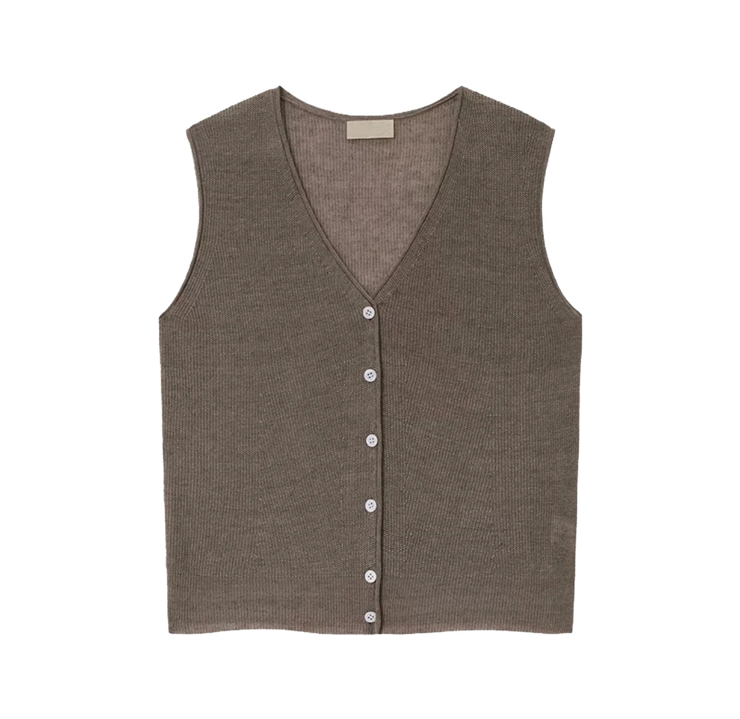 253068-小禾女装2025春季新款环保种植亚麻针织马夹