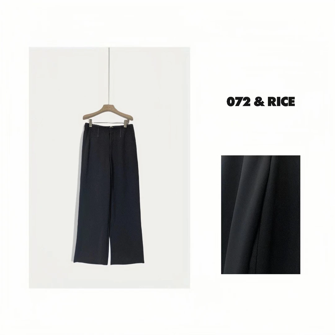072 & RICE【小扣裤】百搭气质阔腿直筒长裤 KB059 FF