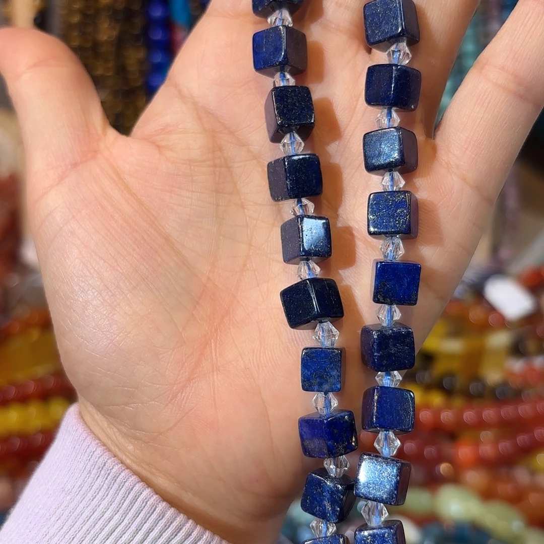 玛瑙/玉髓银S925镀金镶嵌珠宝半成品青金卡8一条