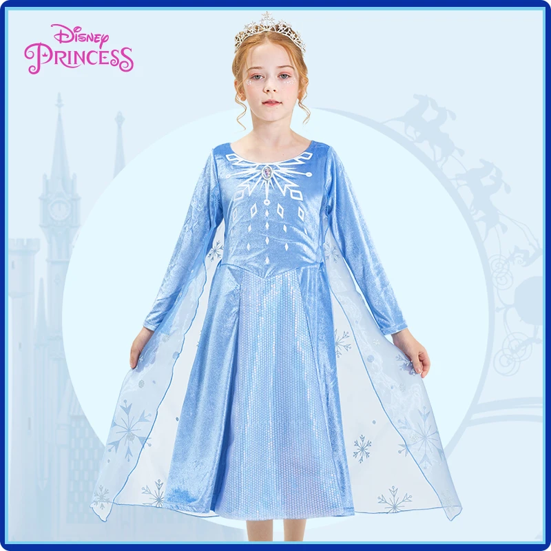 【清仓特惠】迪士尼儿童艾莎公主裙女童长袖裙子春秋爱莎公主连衣裙