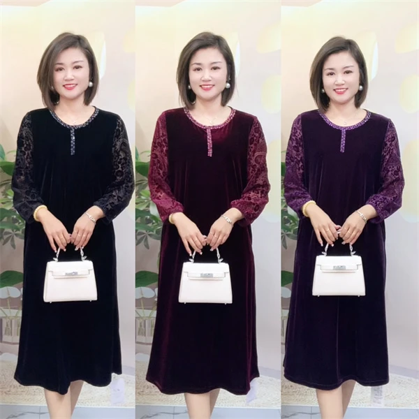 新款烧花时尚连衣裙919