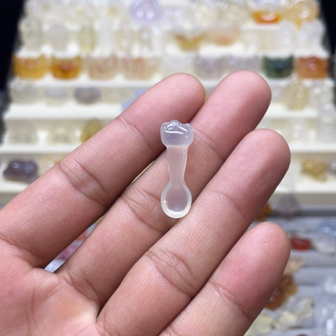 玛瑙/玉髓未镶嵌吊坠(赠链)玛瑙小猫勺子