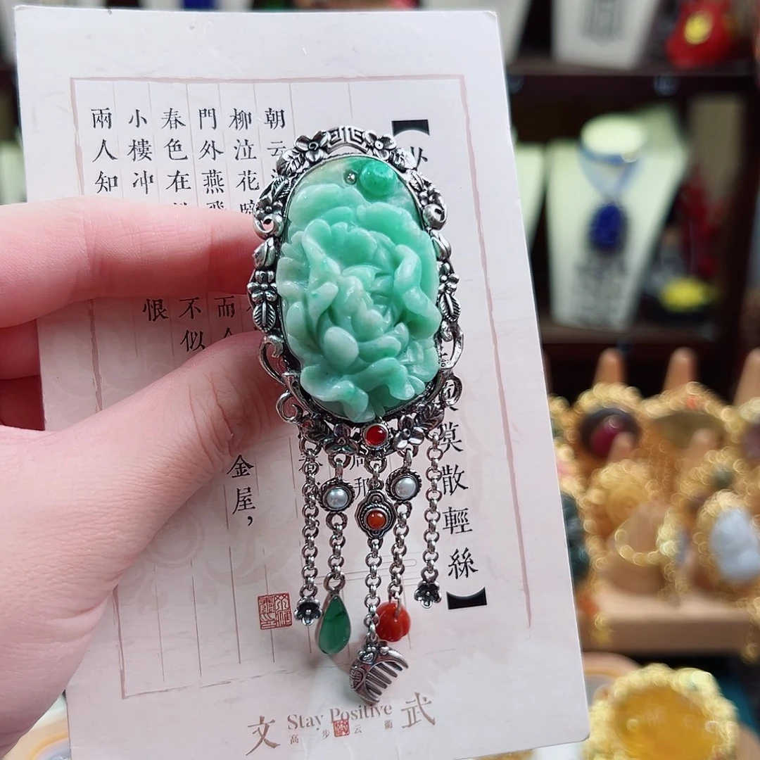银S925镶嵌翡翠戒指/指环戒指