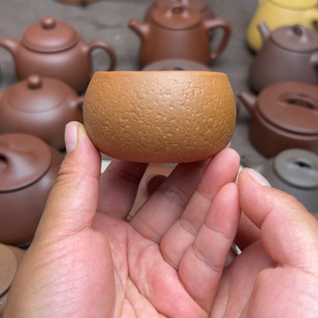 茶壶紫砂黄降坡半手工80cc拍一发二