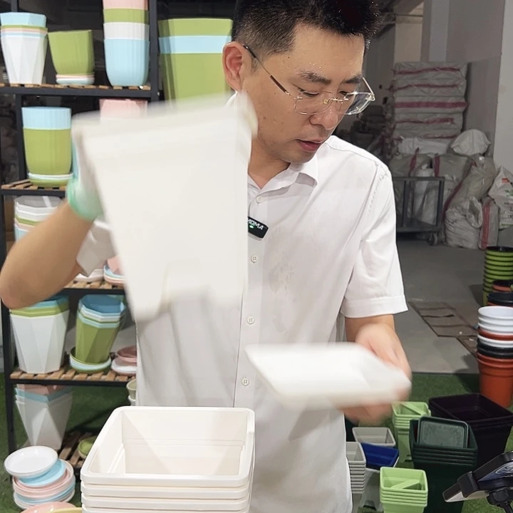 正品方盆口16高18白色5只带托