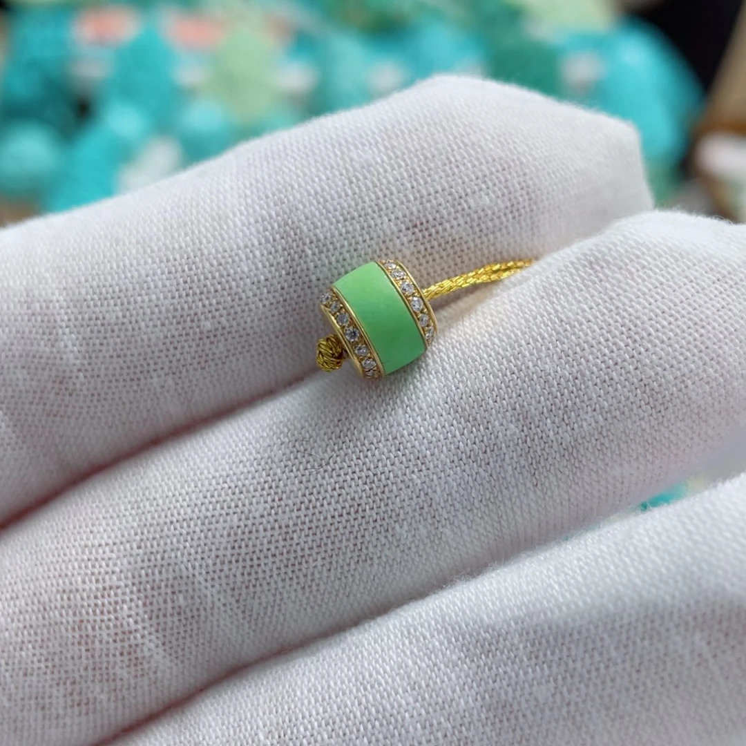 绿松石18K金镶嵌珠宝奇石