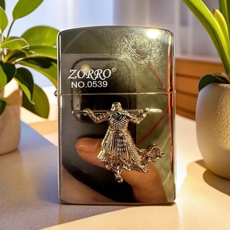 【Z91800A铜】155-佐罗防风打火机一生所爱贴章金（自行加油火花优