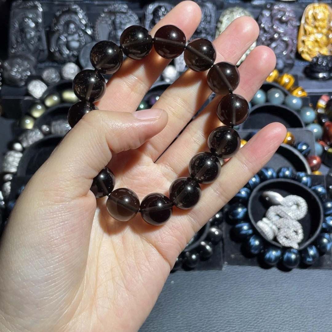 黑曜岩手串未镶嵌(****子