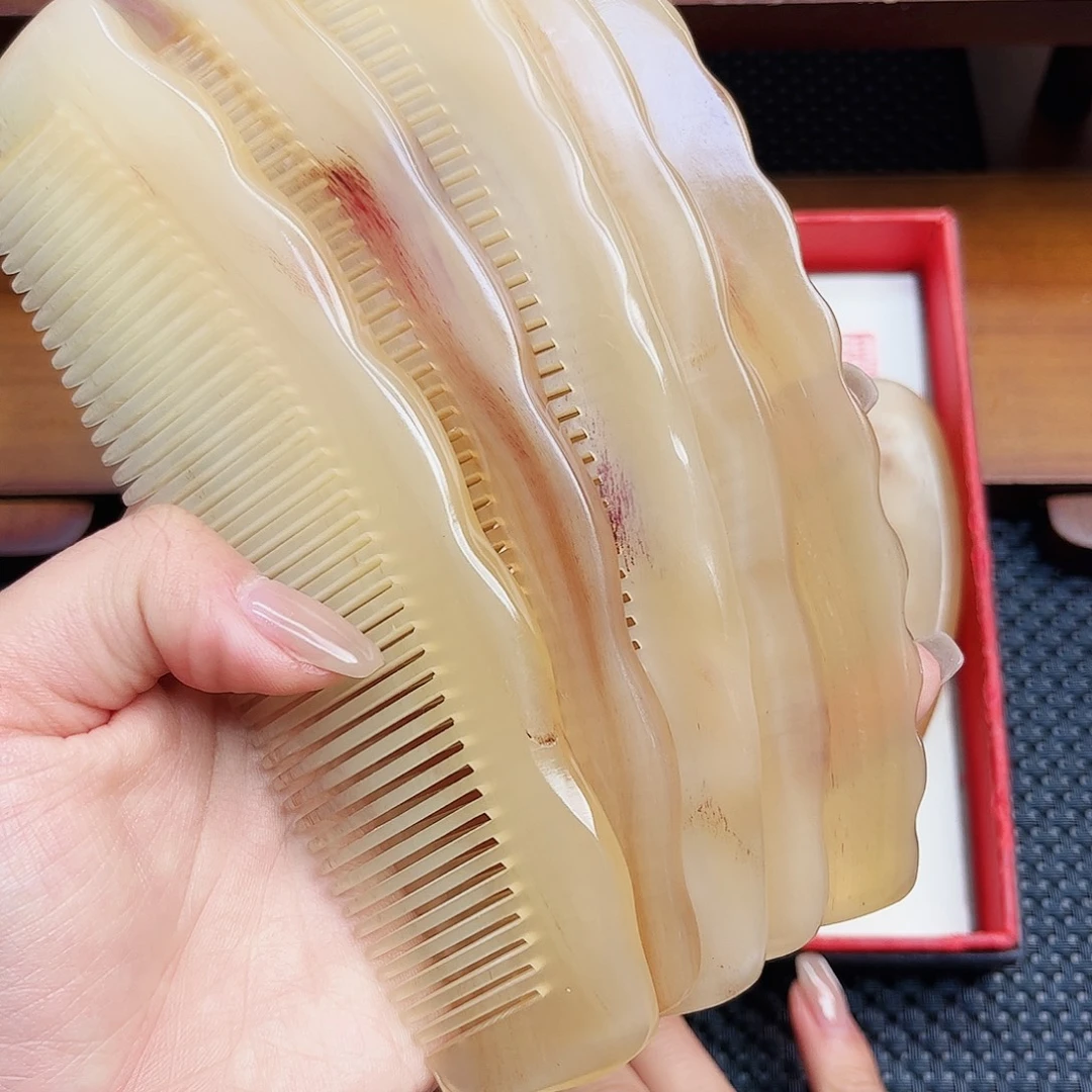 纯牛角手工制作牛角梳