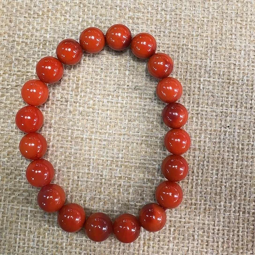 南红玛瑙手链未镶嵌高品原矿瓦西手串9mm