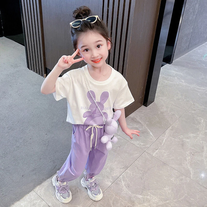 儿童套装女童网红洋气夏季夏装时髦运动时尚休闲中大童小女孩小童