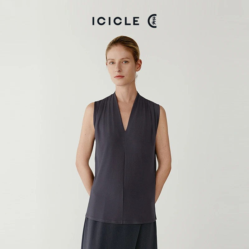 ICICLE之禾女装真丝针织布圆机上衣0869