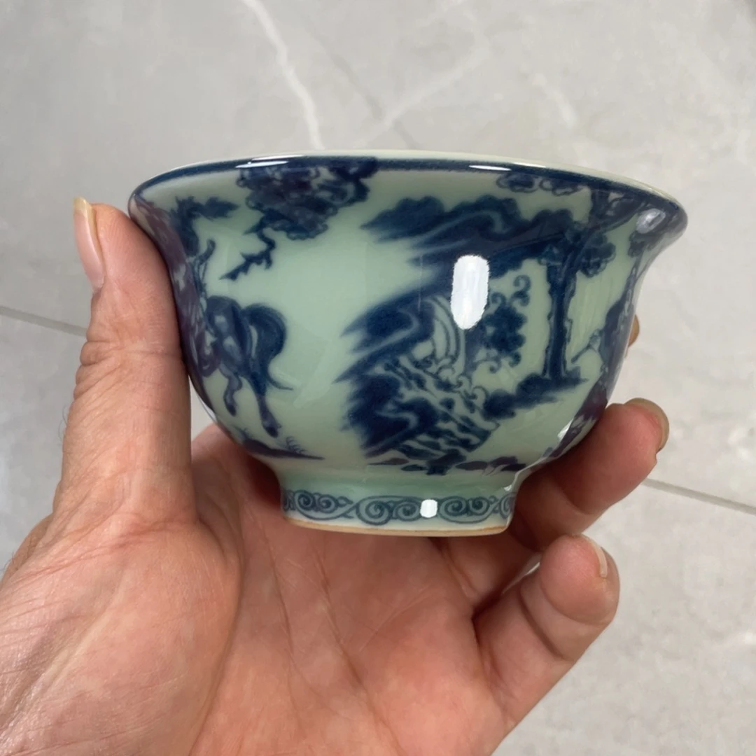 景德镇青釉鬼谷子大压手