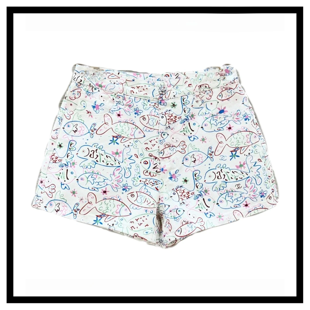 【YS定制】BC010 ccc 线条小鱼牛仔 长裤 短裤 女