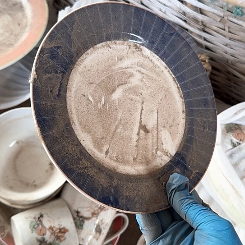 瓷片国营厂库存微瑕19厘米