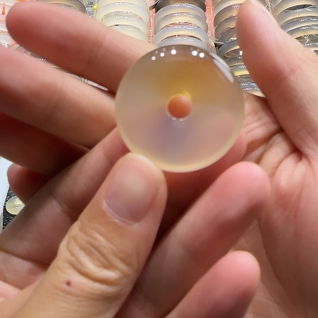 蓝***@玛瑙/玉髓未镶嵌手镯平安扣半山水漂沙带绳子