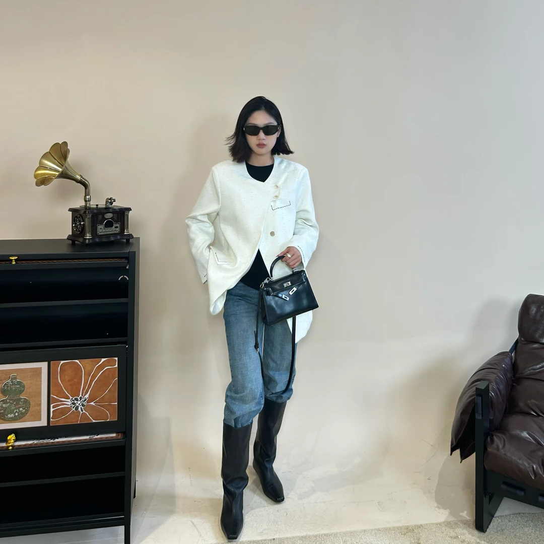 【刘十六】FY515早春新款设计定制气质范闪耀宽松百搭西装