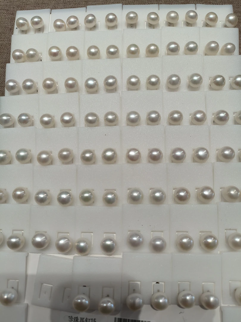 《黛喜珠宝》ZZ071天然淡水无核珍珠耳钉 9mm拍一发一