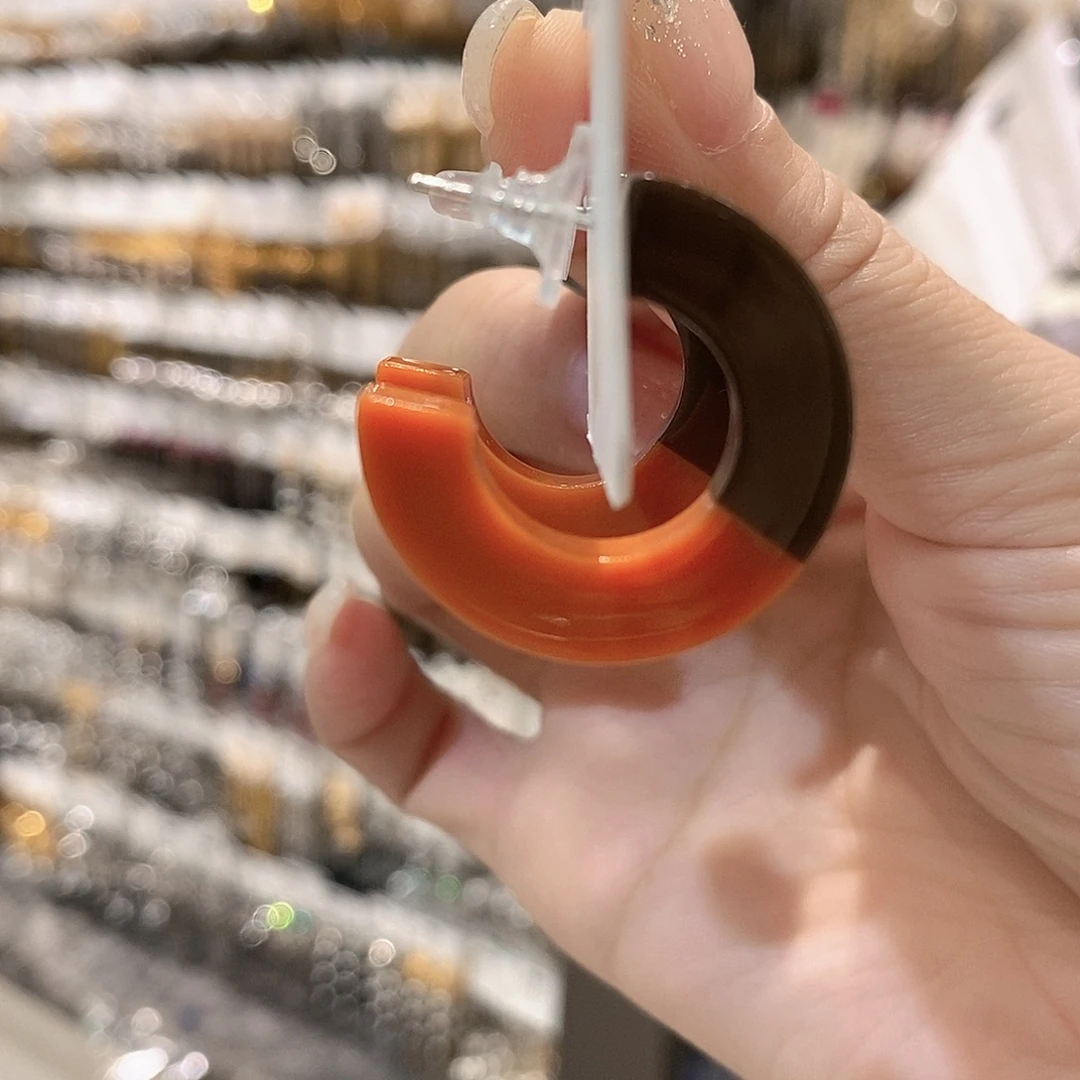 铜合金925银咖橘色c圈