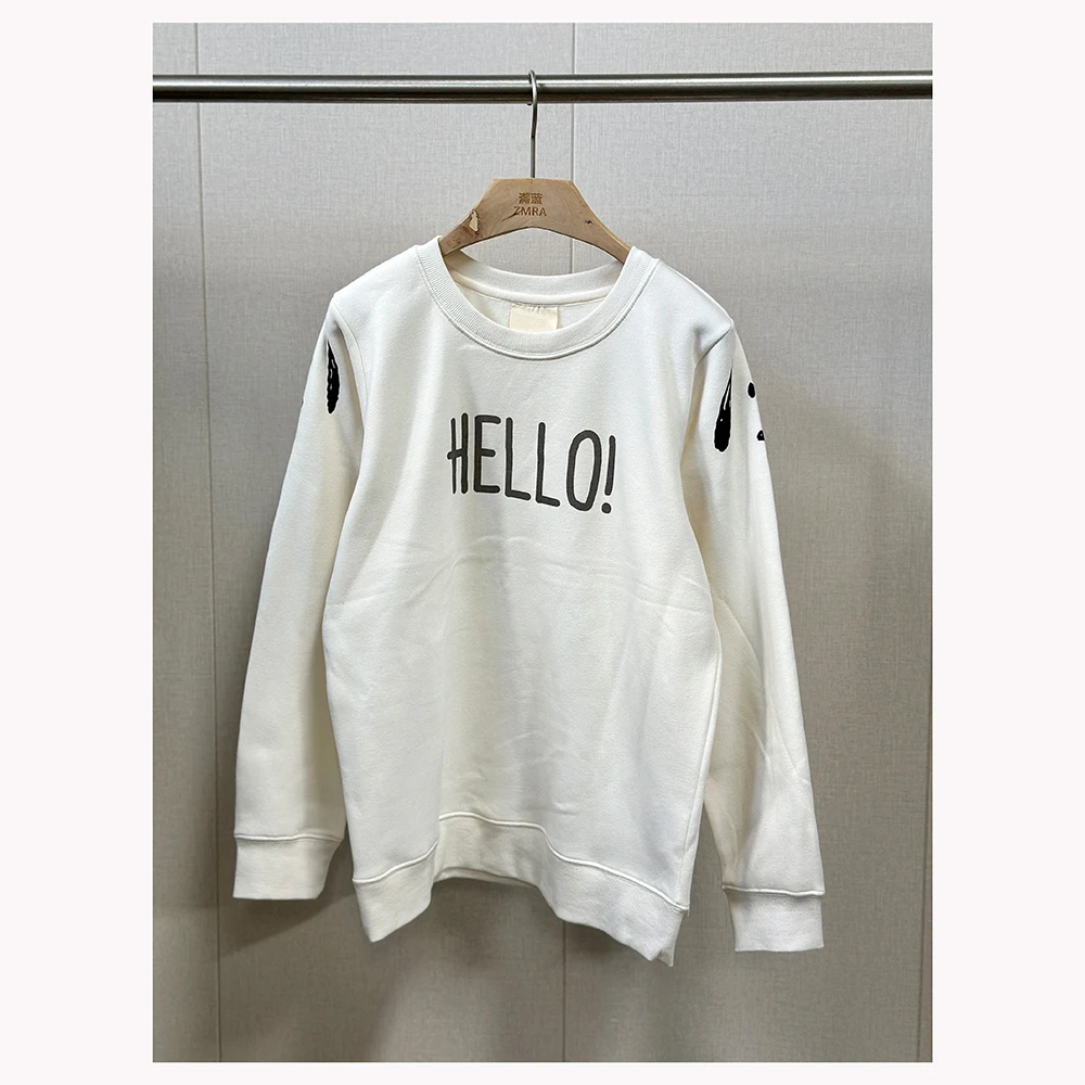 ZM1463 秋冬新款印花字母加绒加厚圆领长袖女士休闲卫衣女