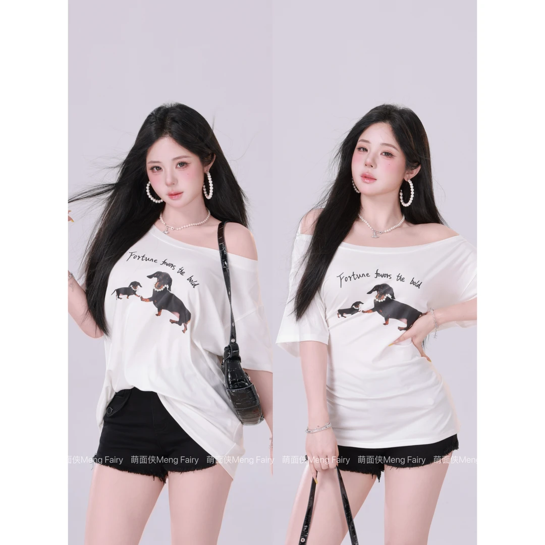 现货萌面侠【珍珠贵妇狗】92莱赛尔Jennie同款宽松显瘦上衣6139A