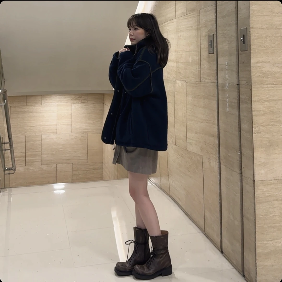 BETTER JOELAY -【思梦岛】高端温暖毛毛外套棉服时尚百搭休闲Z0593