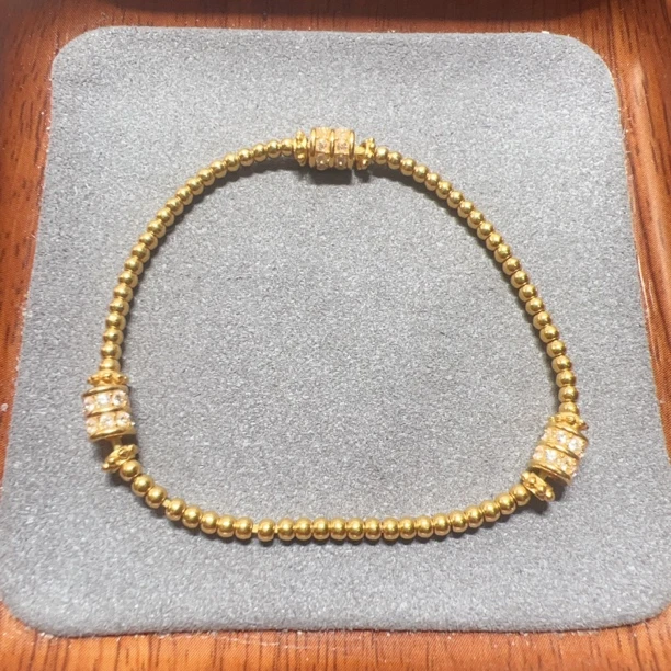 足金999带钻小蛮腰手串