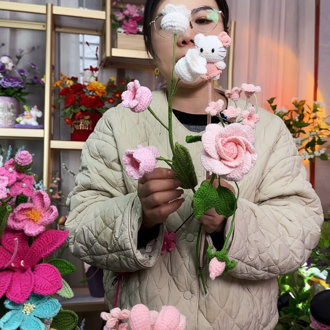 纯手工钩织钩织花束