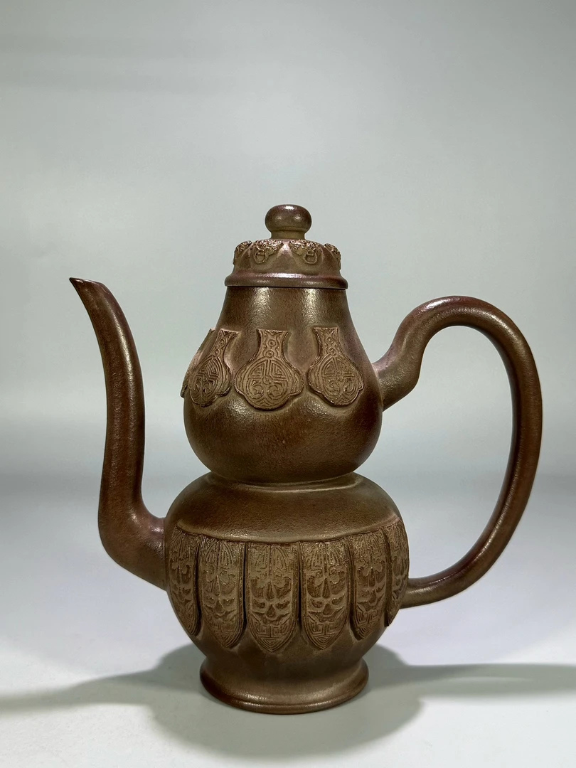 贴绘葫芦「福禄」壶 落款「吴大澂」容量550cc