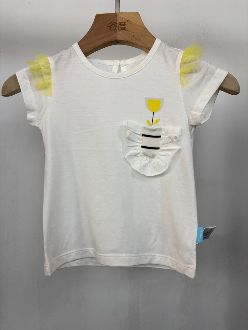 8922140小童吸汗夏季女童上衣短袖夏款T恤运动透气圆领套装