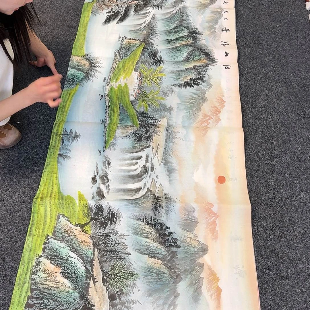 纯手绘国画作品好看小六尺