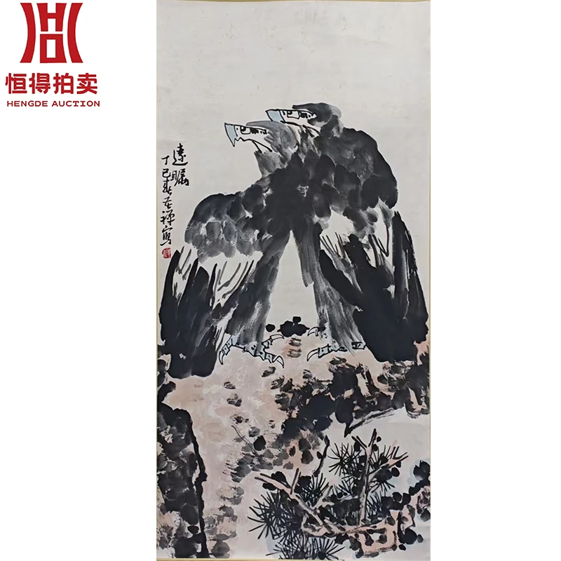 绘画立轴鹰136x67